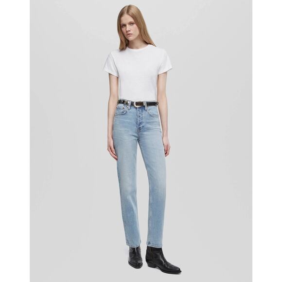 NEW REDONE 70S Ultra High Rise STOVE PIPE Women Blue Jeans Size 25 - Picture 4 of 16